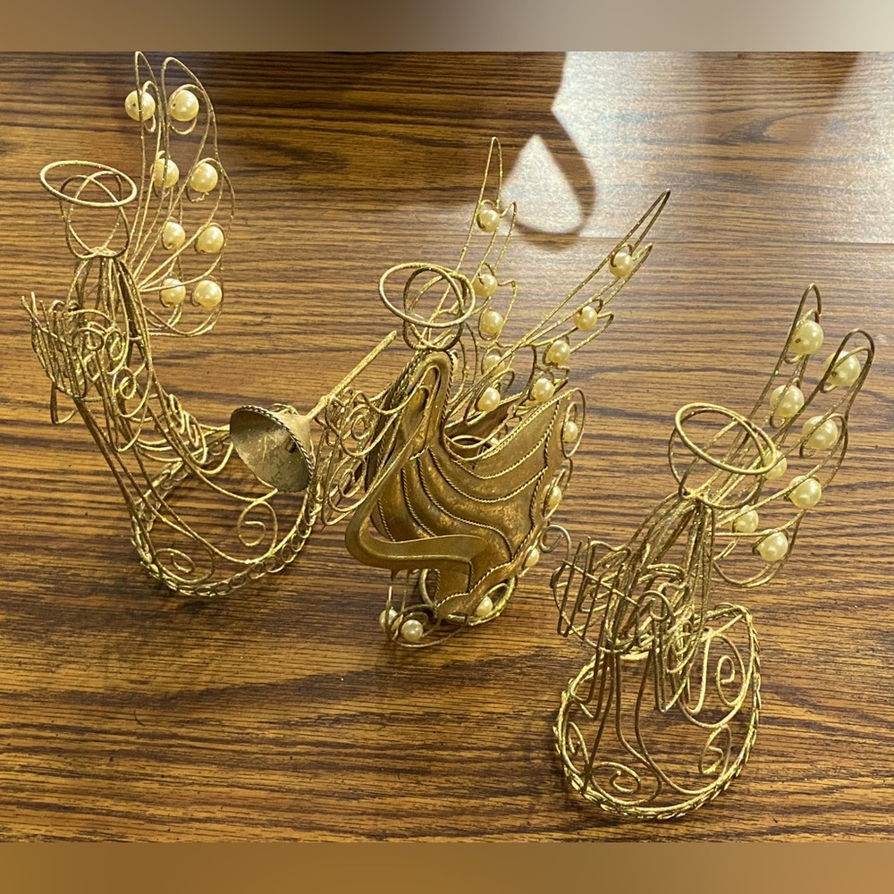 Vintage Gold Angels set (3)